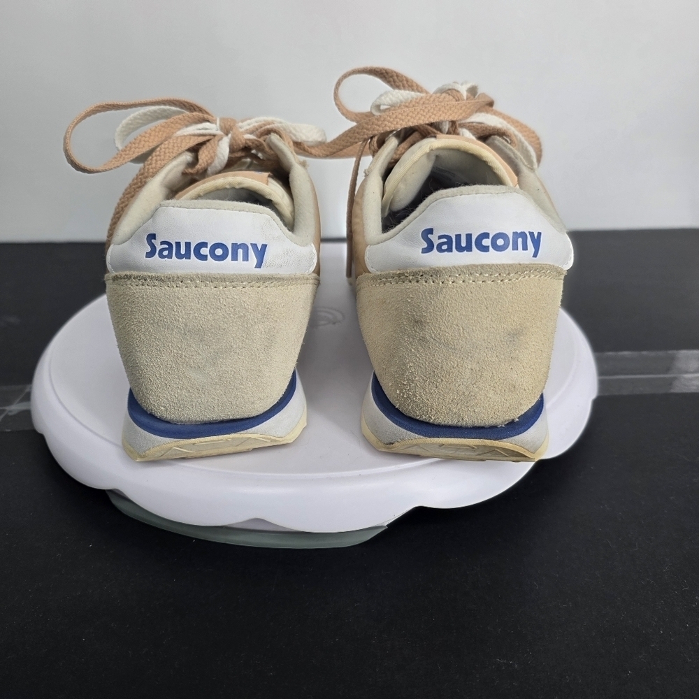 Saucony JAZZ Low Pro Sneakers Women 9.5 Shoes Tan Beige Suede Cream Retro Runner - Picture 6 of 9